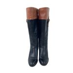 Franco Sarto Lizbeth Leather Riding Boots Womens 5.5M Brown Black Tall Zip Photo 9