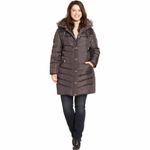 Michael Kors NEW $350 GUNMETAL HOODED FAUXFUR TRIM Photo 6