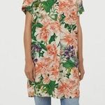 H&M  Women’s Tropical Resort Relaxed Multicolor Shortsleeve Tunic Top Dress XL Photo 0