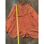 Lush Clothing Lush Women's Burnt Orange Lace Long Sleeve V-Neck Romper Size M Photo 3