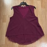 Rachel Roy RACHEL Magenta Raw-edged Sleeveless top M Photo 0
