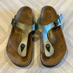 Birkenstock  Women’s Gizeh Birko-Flor Silver Flip Flop - Size 38 Photo 0