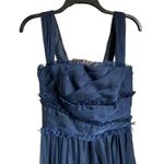 Monique Lhuillier Ruffle Evening Gown, Navy Blue, Size 4 Photo 6