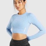 Gymshark NWOT  Blue Adapt Marl Seamless Long Sleeve Crop Top XS Photo 0