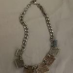 BCBGMAXAZRIA 3D Pyramid Silver Necklace Photo 6