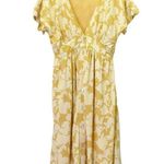 NWT The Normal Brand Ezra Crepe Deep V Button Thru Dress Yellow Size Small NEW Photo 0
