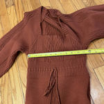 Free People Emmaline Mini Sweater Dress Cut Out Back in Burnt Orange Small Photo 9