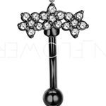Black Triple Flower CZ Cartilage Earring Photo 0