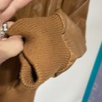 Maternity Faux Leather Vintage Full Zip Jacket Medium Tan Size undefined Photo 12