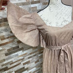 Sim & Sam NWT beige 100% cotton maxi dress with belt Sz M Photo 2