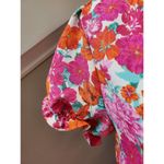 Sandy & Sid  Women Floral Polyester V-Neck Short Sleeve Knee Length Dress Size S Photo 5