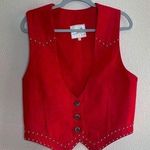 Vintage red denim studded vest Red Size L Photo 0