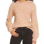 BLANK NYC Heather orange ribbed crewneck pullover sweater Photo 0