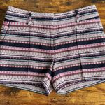 Ann Taylor Loft Navy & Pink Boho Textured Striped Riviera Shorts Photo 2