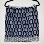 Talbots Petites Size 10P Stretch Short Pencil Skirt Blue / White Side Zip Lined Photo 4