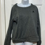 Adidas Women's Spellout Pullover Sweatshirt Climawarm Thumbholes Gray size L Photo 0