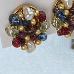 Liz Claiborne Vintage clip beaded faux pearl earrings Photo 2