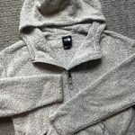 The North Face  Woman's Medium White/Light Heathered Gray‎ Sherpa Jacket Full Zip Photo 1