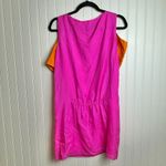 Tibi  100% silk orange pink color block cold shoulder shift dress size 2 N29 Photo 4