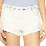 Free People Ivory Denim Eliot Cutoff Shorts Size 30 Embroidered Cotton Buttons Photo 9