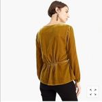J.Crew NEW Faux-wrap top in Vintage Gold velvet Womens Size 0 Long Sleeve Photo 2