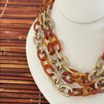 Talbots  Gold and Orange Multi-Strand Link Necklace Photo 1