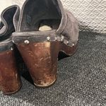 UGG  Kaylee Grey Suede Mule Slip On Wooden Clogs Stud Heels Women’s Size 8 Photo 8