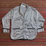 Victoria's Secret VTG  HOUNDSTOOTH SATIN BUTTON UP PAJAMA TOP Photo 0