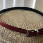 Black red reversible leather belt Photo 1