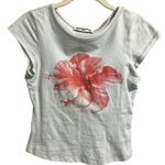 Princess Polly Hibiscus Baby Tee in Blue Women's sz. 2 Photo 1
