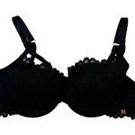 Savage X Fenty Savage Not Sorry Lightly Lined Lace Balconette Bra 38DDD Black Photo 13