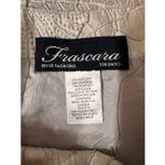Frascara Silk Blend Floral Jacquard Pencil Skirt Beige Size 4 Made in Canada Silver Photo 1