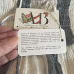 NWT America & Beyond Floral Embroidered Scalloped Hem Stripe Skirt Size S Blue Photo 9