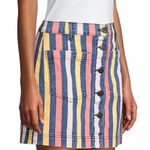 3 X 1 Rose Striped Mini Denim Skirt Size 24/XS Photo 7