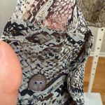 Equipment  FEMME 100% Silk Python Print Button Up Blouse Semi Sheer Blouse Small Photo 3