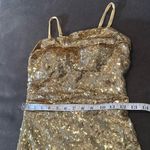 Women’s Gold Sequined Short Homecoming Dress Ruffle Hem Corset Back Size 2 NEW Photo 6