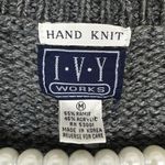 Vintage Bobble Hand Knit Cropped Cardigan Sweater Cottagecore Grannycore Size M Gray Size M Photo 5