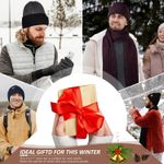 Men Women Winter Beanie Hats Scarf with Touchscreen Gloves Warm Knit Themal Gloves Long Scarf Set with Fleece Lined Photo 5