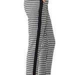 Veronica Beard  Gingham Pants Women 6 Estimated Black White Gemini Side-Stripe Photo 0