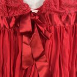 Victoria's Secret Babydoll L Large Cami Top Lace Pleated Lingerie Satin Bow Red Photo 3