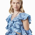 Elliatt Snow Printed Linen Gown Blue Floral Photo 5