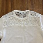 Ralph Lauren Lauren  Women's Pullover Sweater Size M White Lace Shoulders Photo 7