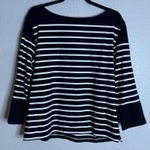 Ralph Lauren  LRL Womens XL Sweater Top Blue White Stripe Logo Preppy Nautical Photo 0