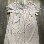 Vintage Lace Dainty Puff Sleeve Coquette Romantic Pink Chemise Nightgown Medium Photo 0