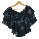 Jack by BB Dakota Rowell Navy Blue Floral Off Shoulder Short Sleeve Top XS Photo 2