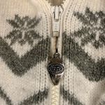 Outdoor Exchange Sherpa Lined Zip Up Sweater Hoodie Nordic Fair Isle Gray Photo 2