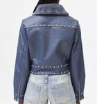 Urban Outfitters  Silence + Noise Venus Studded Blue Faux Leather Jacket NWOT Photo 2