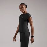 FIGS  Rosa FORMx Slim Crewneck Scrub Top in Black, Size Large Photo 3