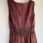 chocolate lace cut out long evening dress Brown Photo 4