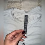 Vuori  Avalon Crop XS Henley Top Long Sleeve Light Grey Soft Button Lightweight Photo 1